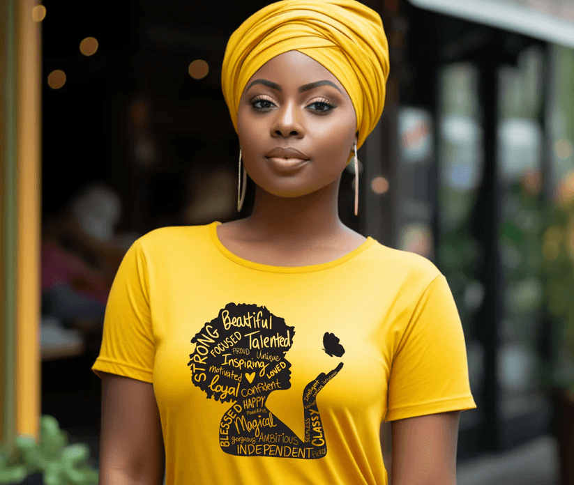 Black Girl Adjective T-shirt - Graphic Long Sleeve, Women's Clothing - Level Up Graphics