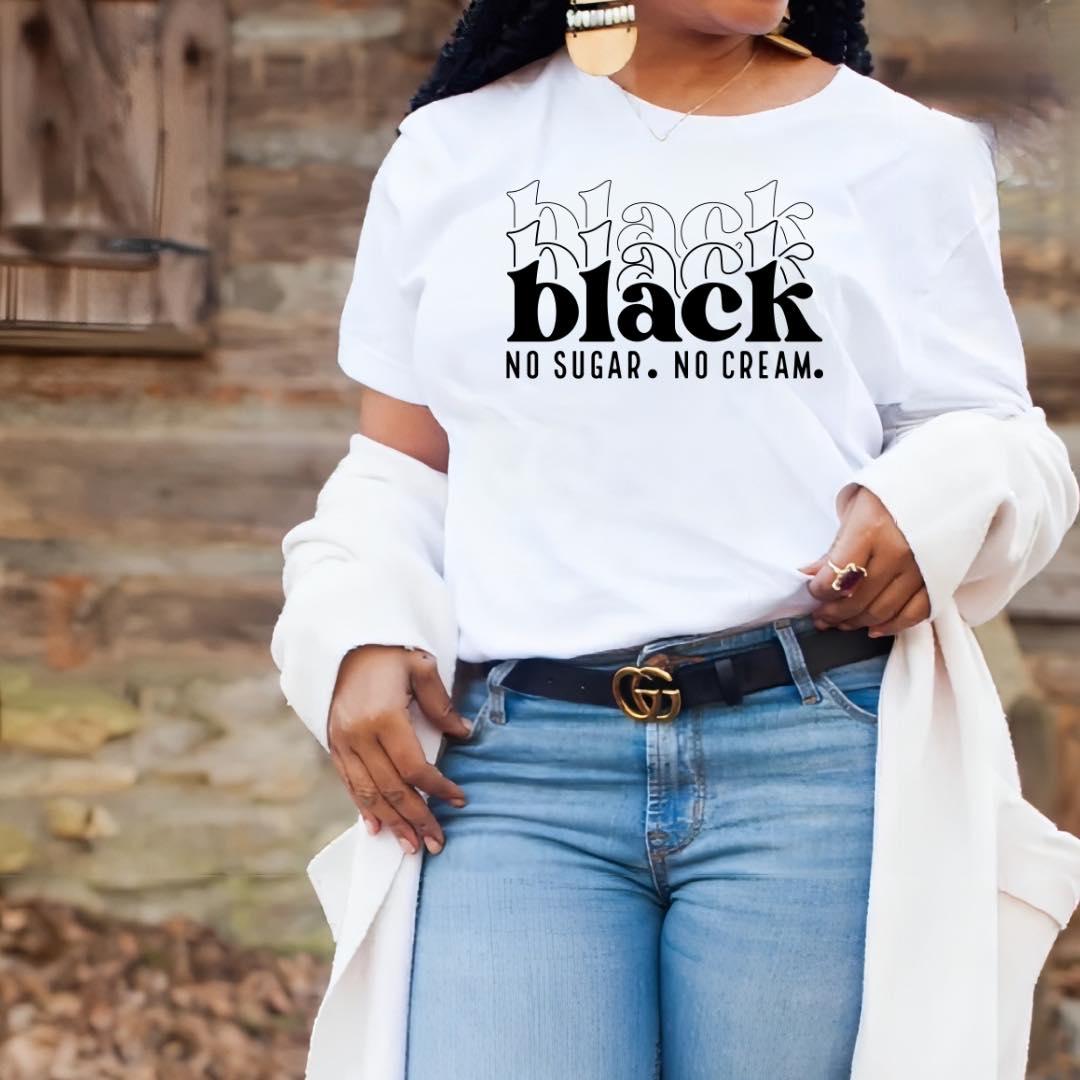 No Sugar, No Cream T-shirt - Graphic Long Sleeve, Women's Clothing - Level Up Graphics