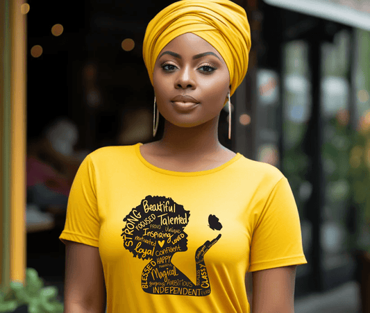 Black Girl Adjective T-shirt - Graphic Long Sleeve, Women's Clothing - Level Up Graphics 