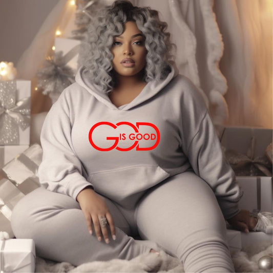 God is Good- -Red Print Christian Shirt - Graphic Casual Top , Women's Clothing - Level Up Graphics 